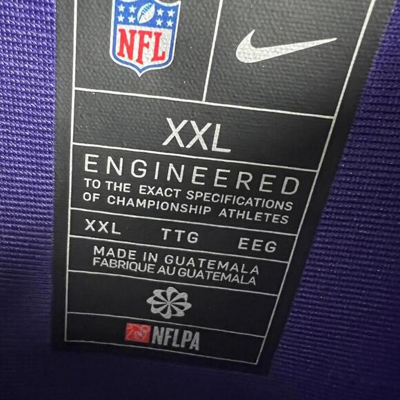 Nike Minnesota Vikings Marshall #70 Jersey 2XL Purple Alternate NFL Team Apparel - Picture 7 of 9